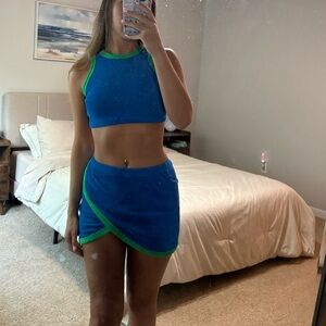 FashionNova Forbidden Fruit Terry Cloth Skirt Set